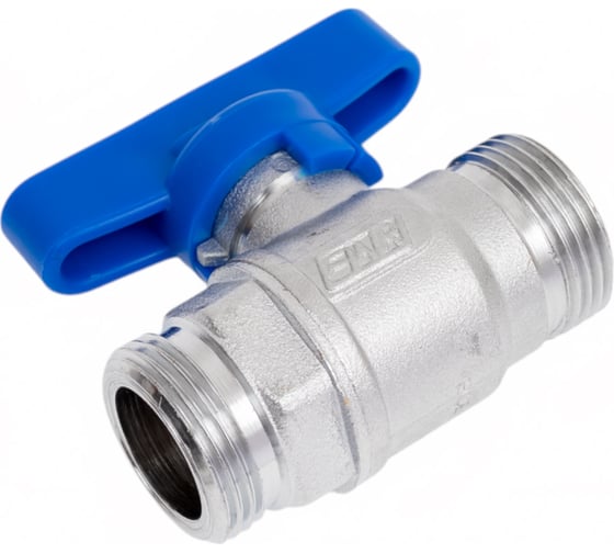 Шаровой кран FAR хром, 3/4"НР бабочка, синий FS 3067 34BC