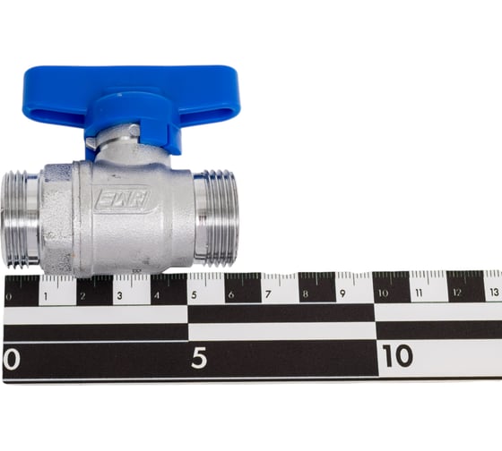 Шаровой кран FAR хром, 3/4"НР бабочка, синий FS 3067 34BC