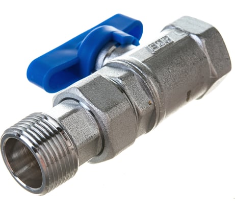 Хромированный шаровой кран FAR 3/4' ВР-американка, бабочка, синий FS 3079 34BC