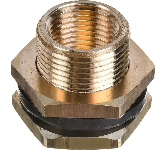 Штуцер для врезки в бочку 1/2" ВР х 3/4" НР + уплотнитель, 2 шт HG 1649809