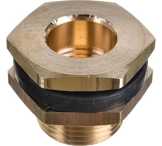 Штуцер для врезки в бочку 1/2" ВР х 3/4" НР + уплотнитель, 2 шт HG 1649809