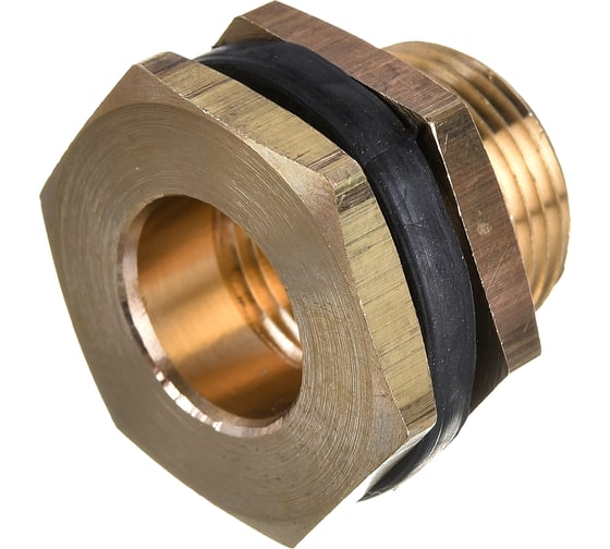 Штуцер для врезки в бочку 1/2" ВР х 3/4" НР + уплотнитель, 2 шт HG 1649809