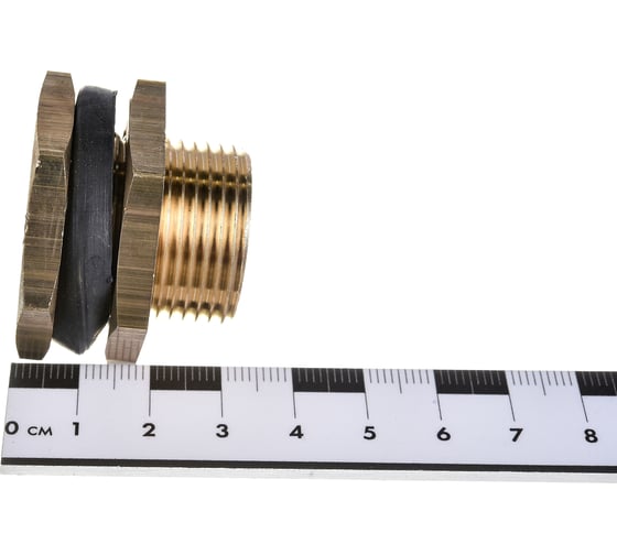 Штуцер для врезки в бочку 1/2" ВР х 3/4" НР + уплотнитель, 2 шт HG 1649809