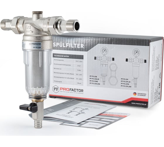 Фильтр промывной для холодной воды PROFACTOR 1/2" PF FS 238