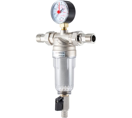 Фильтр промывной с манометром для холодной воды PROFACTOR 1/2" PF FS 238G