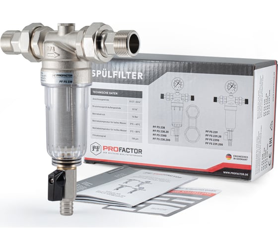Фильтр промывной для холодной воды PROFACTOR 3/4" PF FS 238.20