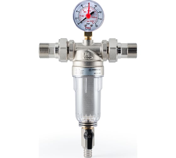 Фильтр промывной с манометром для холодной воды PROFACTOR 3/4" PF FS 238.20G