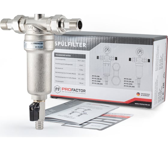 Фильтр промывной для горячей воды PROFACTOR 1/2" PF FS 239