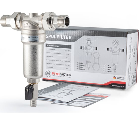 Фильтр промывной для горячей воды PROFACTOR 3/4" PF FS 239.20