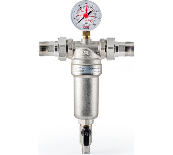 Фильтр промывной с манометром для горячей воды PROFACTOR 3/4" PF FS 239.20G