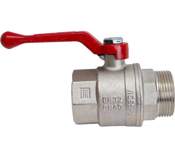 Шаровой кран для воды Valfex PREMIUM 1 1/4" ВР/НР рычаг, никелированный 11Б27фт1М  VF.215.NR2.114.PREMIUM