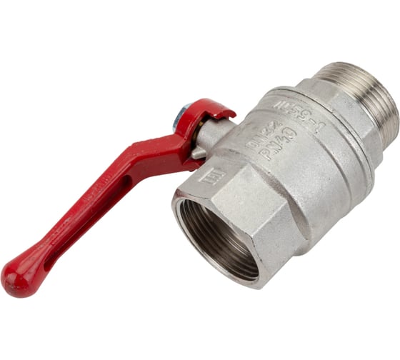 Шаровой кран для воды Valfex PREMIUM 1 1/4" ВР/НР рычаг, никелированный 11Б27фт1М  VF.215.NR2.114.PREMIUM