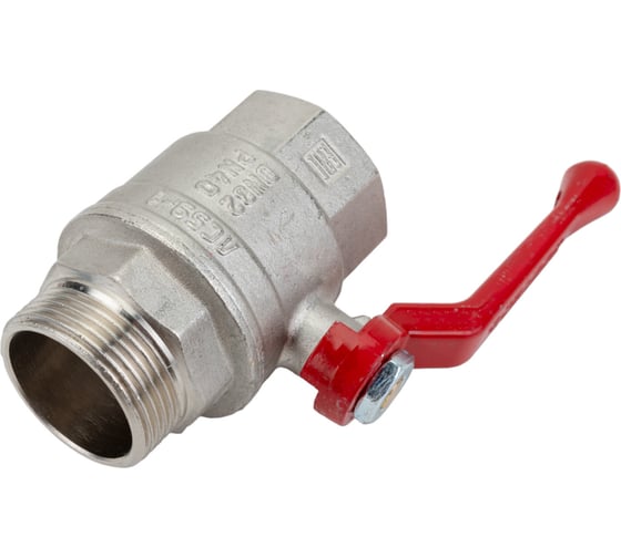 Шаровой кран для воды Valfex PREMIUM 1 1/4" ВР/НР рычаг, никелированный 11Б27фт1М  VF.215.NR2.114.PREMIUM