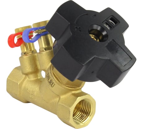 Балансировочный латунный клапан DN.ru КБЛР Ду15 Ру16, муфтовый D080-00501