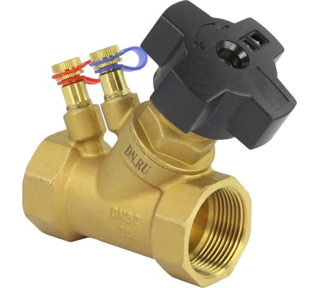 Балансировочный латунный клапан DN.ru КБЛР Ду32 Ру16, муфтовый D080-00507