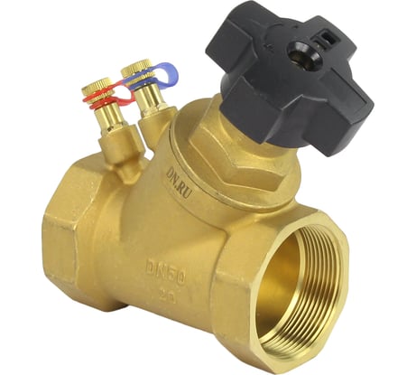Балансировочный латунный клапан DN.ru КБЛР Ду50 Ру16, муфтовый D080-00511