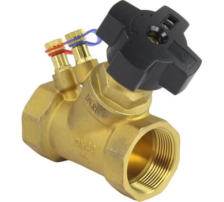 Балансировочный латунный клапан DN.ru КБЛР Ду40 Ру16, муфтовый D080-00509