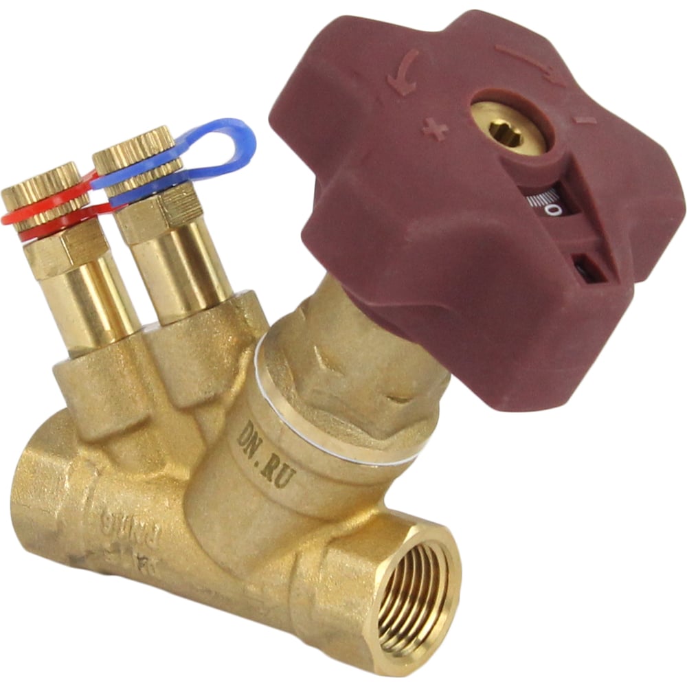 Балансировочный латунный клапан DN.ru КБЛР-015-16 усиленный Ду15 Ру16 ...