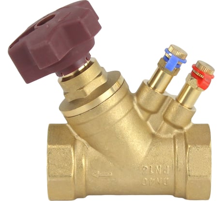 Клапан балансировочный DN.ru КБЛР Ду40 Ру16 латунный усиленный, муфтовый D080-00508