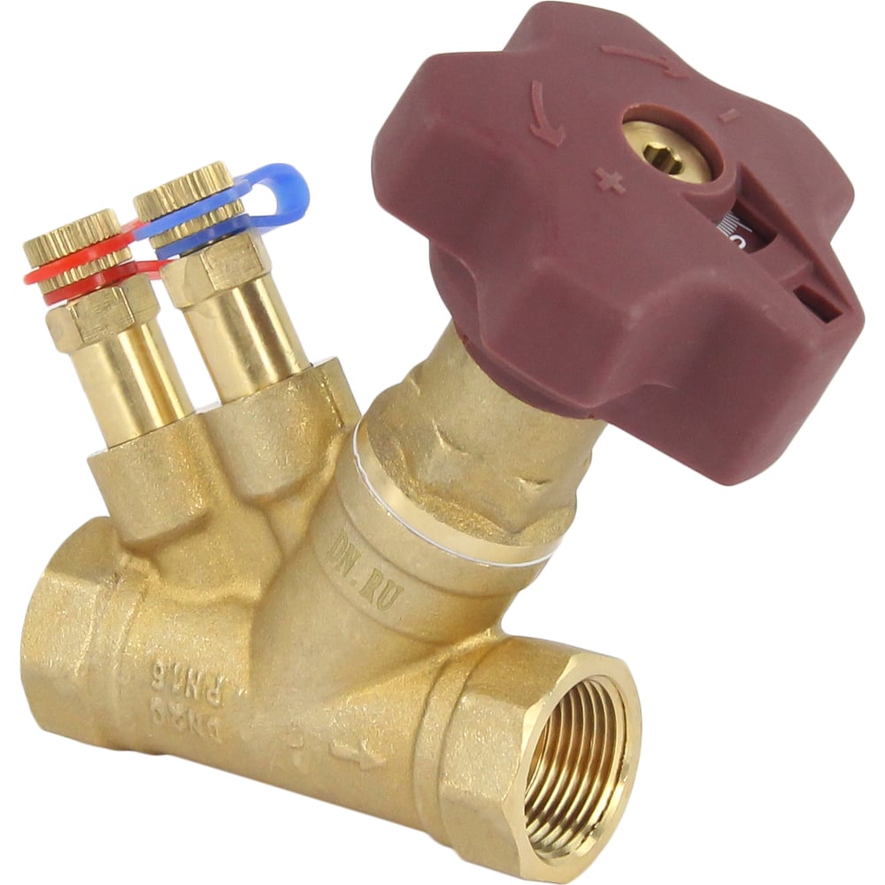 Балансировочный латунный клапан DN.ru КБЛР-020-16 усиленный Ду20 Ру16 ...