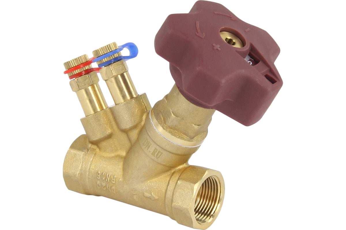 Балансировочный латунный клапан DN.ru КБЛР-020-16 усиленный Ду20 Ру16 ...