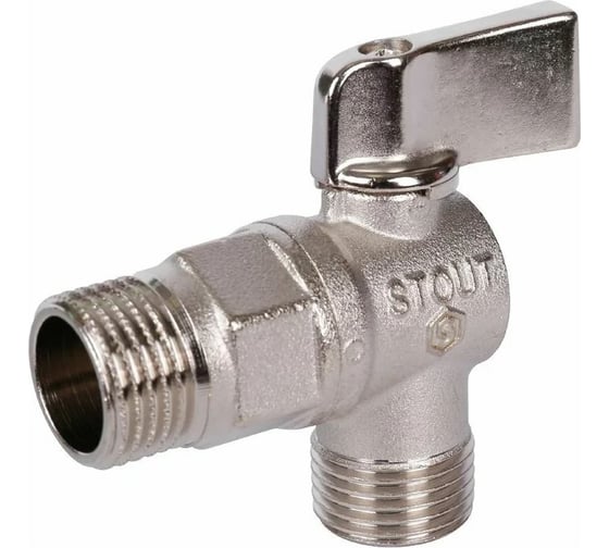 Угловой шаровой кран для бытовой техники STOUT SVB-0059-001212 1/2 RG008UJRB8RMR8