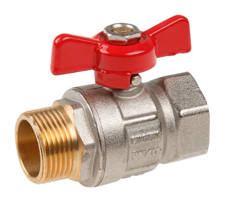 Шаровой кран AV Engineering 3/4" PN40 с внутренней-наружной резьбой, бабочка AVE093034