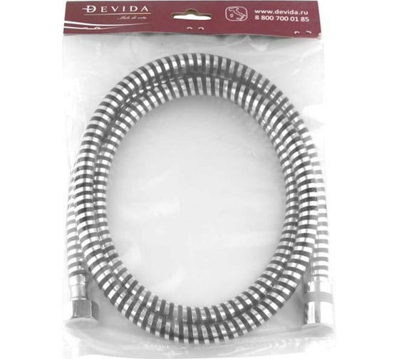 Шланг для душа DEVIDA 150 см, PVC, черный, неперекручивающийся DVC03004N