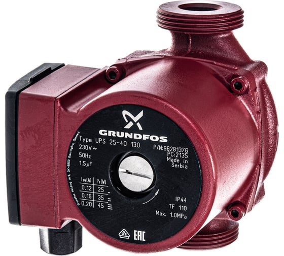 Циркуляционный насос Grundfos UPS 25-40 130 96281376 53623