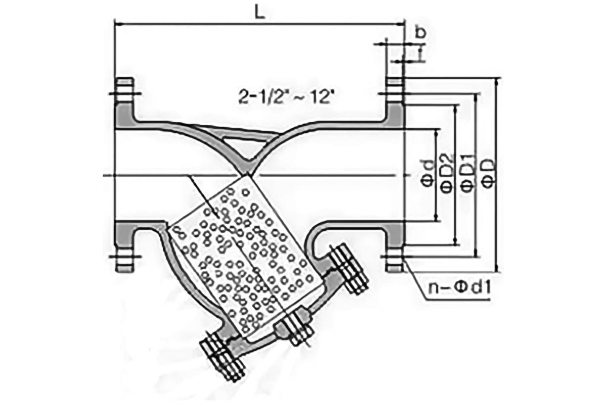 Сетчатый фланцевый фильтр DN.ru Ду200 Ру16 из нержавеющей стали SS316 ...
