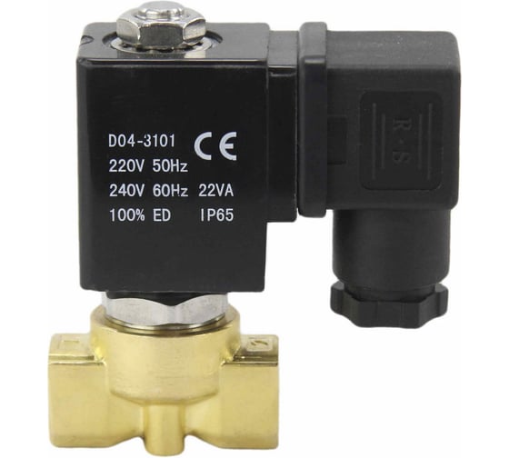 Электромагнитный клапан DN.ru соленоидный двухходовой VS2W-700 P-Z-NC Ду8-3 (1/4 дюйм) Ру10 D130-01178 1