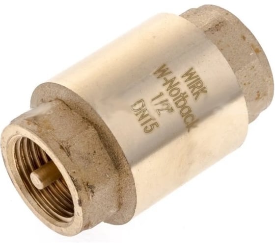 Обратный клапан WIRK 1/2" с металлической мембраной, 20 бар, t до 130 градусов, латунь WNB01-030000 1