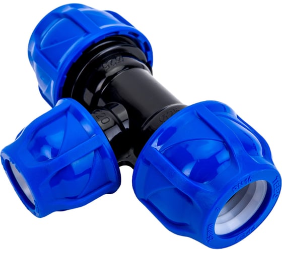 Компрессионный переходной тройник TEBO ПНД 25x20x25 T-ПНД.Тр.0.25-20-25.CN