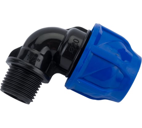 Отвод компрессионный наружная резьба TEBO ПНД 20x1/2" T-ПНД.О.5.20-12.CN