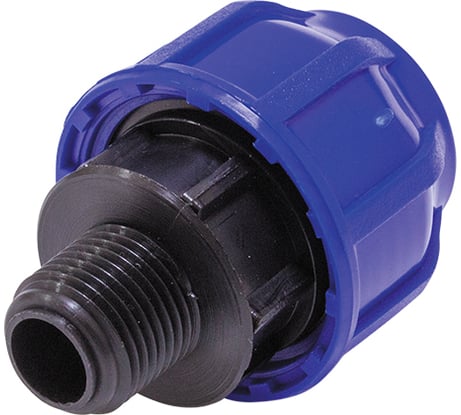Компрессионная муфта TEBO ПНД нар. резьба 32x1/2" T-ПНД.М.5.32-12.CN