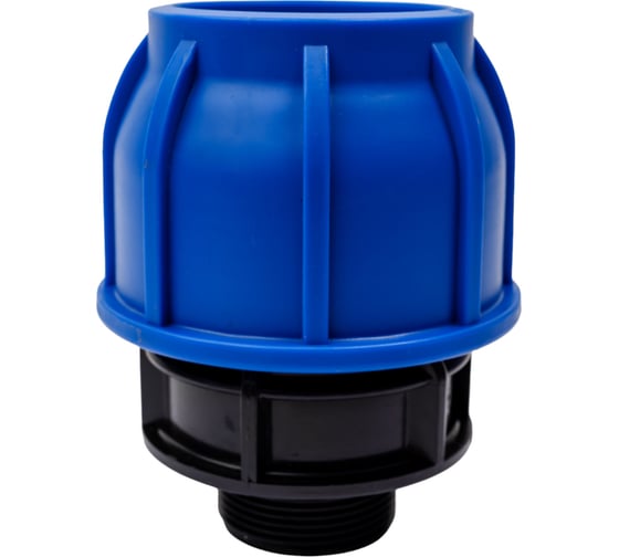 Компрессионная муфта TEBO ПНД нар. резьба 63x1.1/2" T-ПНД.М.5.63-112.CN