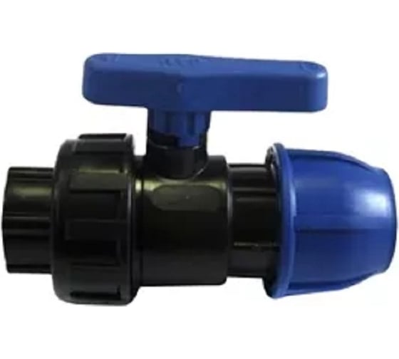 Кран шаровой DN.ru ПЭ Дн20x1/2" напорный, компр./внутр. резьба, ручка-рычаг (9942012) D210-00049 1