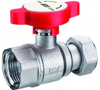 Шаровой кран FAR 1", хром, с накидной гайкой, 1", синяя ручка FS 3054 1B