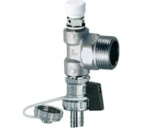 Хромированный концевой узел FAR с ручным воздухоотводчиком и сливным краном 1" НР FK 4071 M138