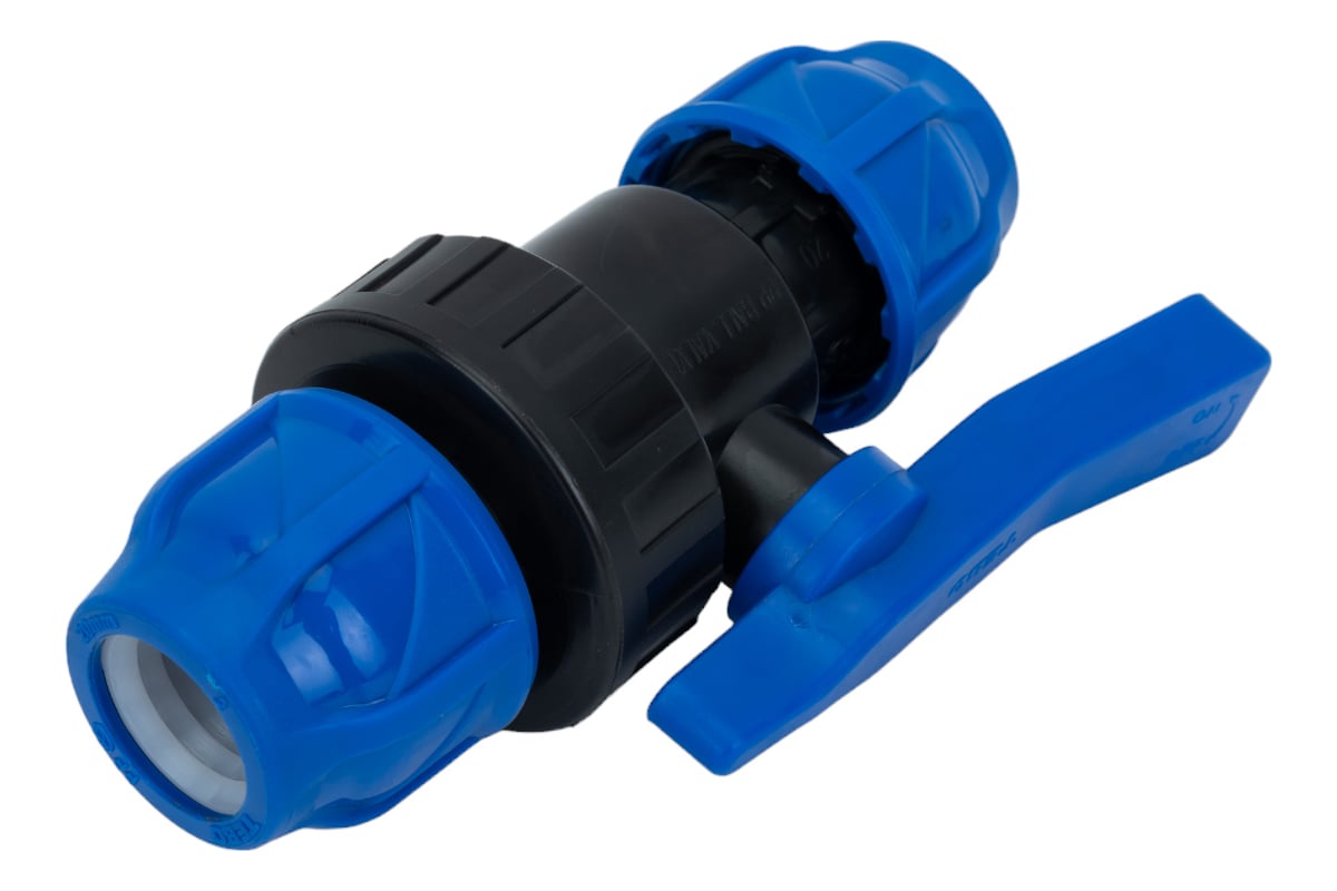 Компрессионный шаровой кран ПНД TEBO 20x20 T-ПНД.Кш.0.20-20.CN ...