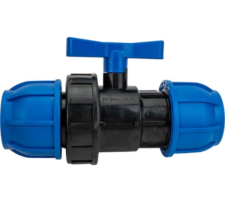 Компрессионный шаровой кран TEBO ПНД 63x63 T-ПНД.Кш.0.63-63.CN