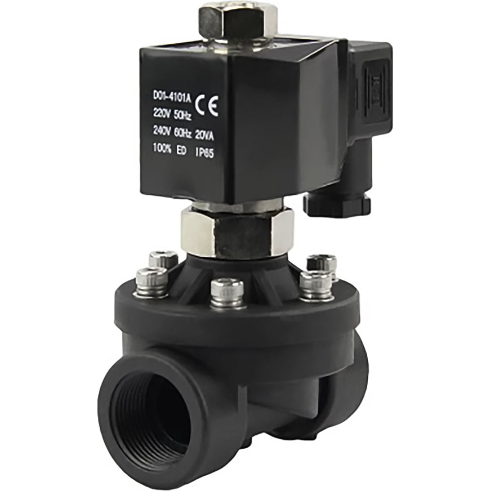 Электромагнитный клапан DN.ru VS2W-503N-NC Ду50 Ру7 пластик резьба 2 НЗ ...