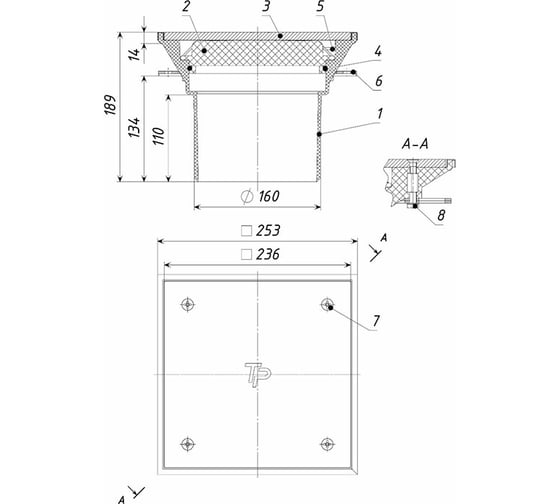 Лючок прочистка/ревизия Татполимер ТП-98.160 с герметичной пробкой и ...