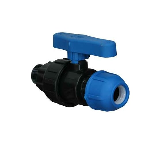 Компрессионный шаровой кран RTP наруж.резьба PN10 40x1 1/4" для ПЭ труб 30669 1