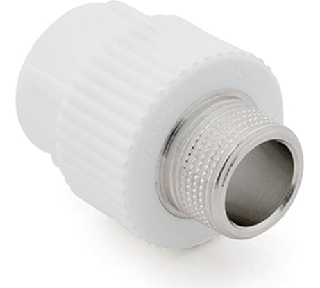 Комбинированная муфта RTP PPR наружная резьба 32x1/2 белый 47742