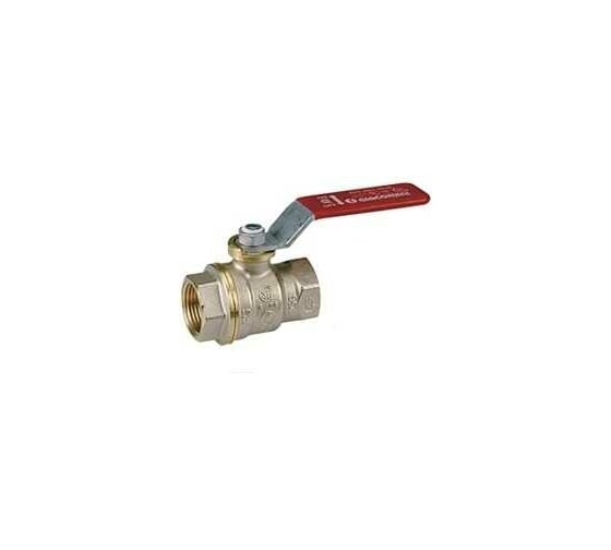 Шаровой кран Giacomini R910 DADO, 1 1/2, ВВ, ручка-рычаг красный, никелированный R910X027 1