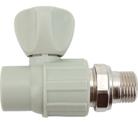 Радиаторный кран Политэк 20x1/2 прямой PPRC, серый 9910012012с