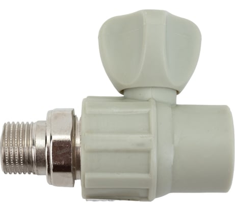 Радиаторный кран Политэк 25x1/2 прямой PPRC, серый (25/75) 9999012512с
