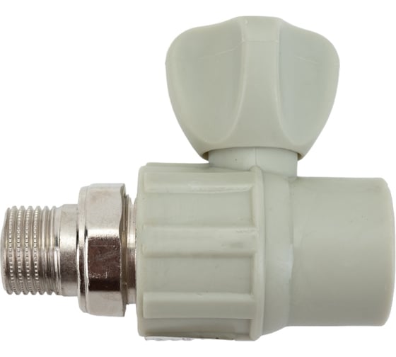 Радиаторный кран Политэк 25x1/2 прямой PPRC, серый (25/75) 9999012512с