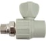 Радиаторный кран Политэк 25x1/2 прямой PPRC, серый (25/75) 9999012512с 1